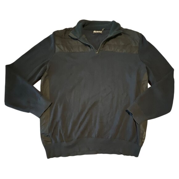 Barbour Mens Storm Force Quarter-Zip Pullover Sweater Size XL Navy Blue - Picture 1 of 7